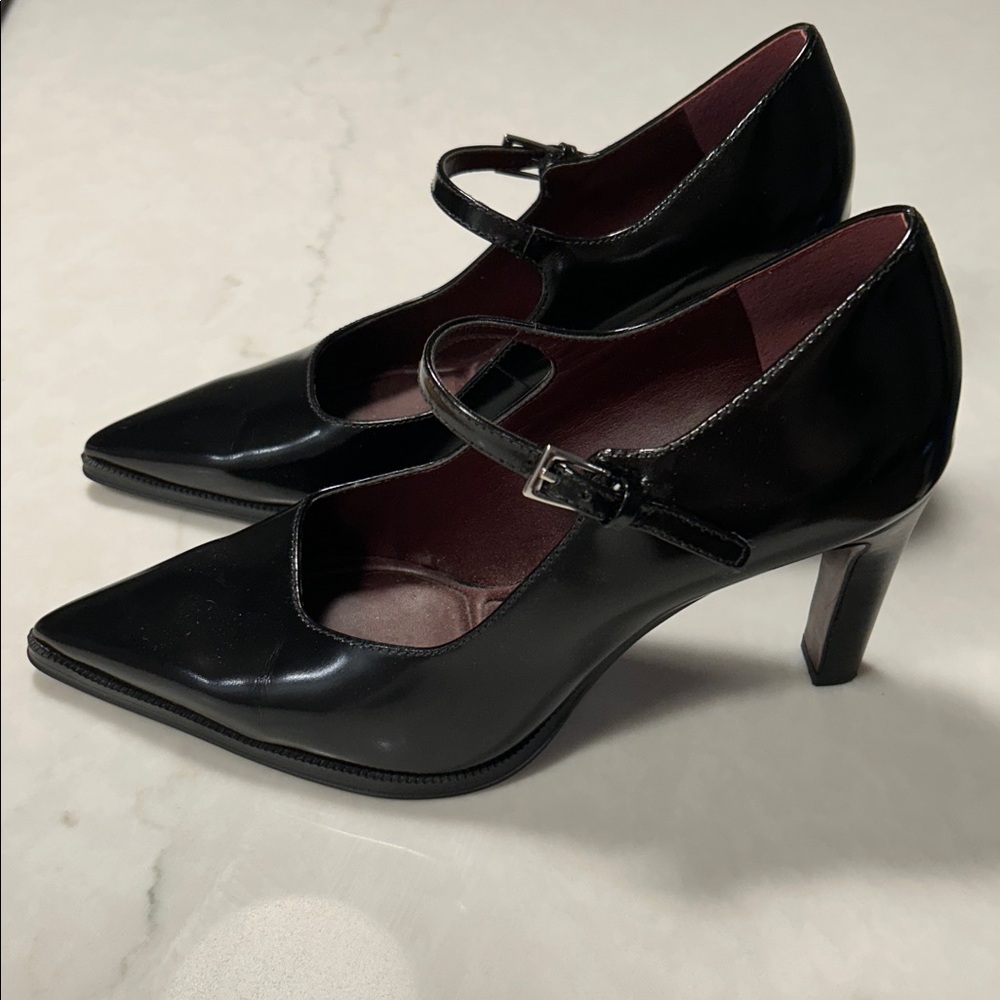 Sarto Black Mary Jane Heels - Picture 2 of 8